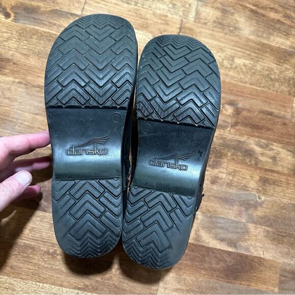 Dansko Black Leather Clogs Sz 40/9 - Picture 4 of 8